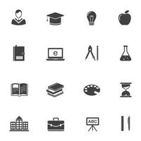 iconos de educación firman ilustración vectorial vector