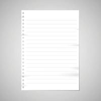 Note paper with line Vector illustration