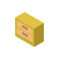 Isometric Illustrated Bedside Table vector