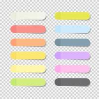 Sticky Office Paper Sheets. Notes Pack Collection Set with Shadow Isolated. vector