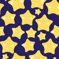 Cute Children's Seamless Pattern Background with Stars vector