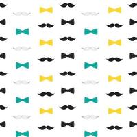 Bow Tie and Mustache Seamless Pattern, Father's Day Background vector
