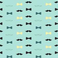 Bow Tie and Mustache Seamless Pattern, Father's Day Background vector
