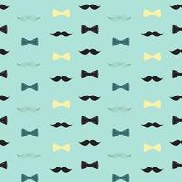 Bow Tie and Mustache Seamless Pattern, Father's Day Background vector