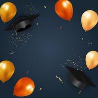 Graduation class poster with graduation cap and confetti