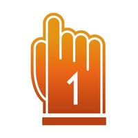 american football hand finger number one game sport professional gradient design icon vector