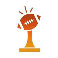 fútbol americano trofeo pelota premio juego deporte profesional y recreativo gradiente diseño icono vector