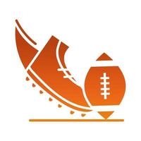 american football boot and ball game sport professional and recreational gradient design icon vector