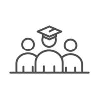 teach school and education students graduate characters line style icon vector