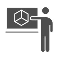 teach school and education teacher chalkboard geometric shape silhouette style icon vector