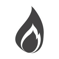 fuego llama ardiente resplandor caliente silueta diseño icono vector