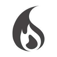 fire flame burning hot glow silhouette design icon vector