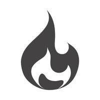 fire flame burning hot glow silhouette design icon vector