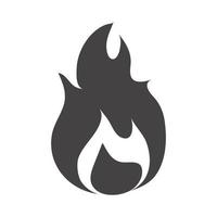 fire flame burning hot glow silhouette design icon vector