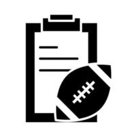 american football clipboard and ball equipment game sport professional and recreational silhouette design icon vector