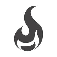 fuego llama ardiente resplandor caliente silueta diseño icono vector