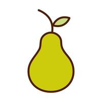 healthy food fresh fruit pear product line and fill style icon vector