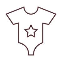 Body de bebé con prendas de ropa de estrellas para bebés icono de estilo de línea de niños vector