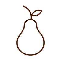 icono de estilo de línea de productos de pera de fruta fresca de comida sana vector