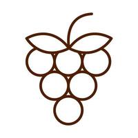 comida sana producto de fruta fresca uvas icono de estilo de línea vector