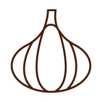 healthy food fresh vegetable raw garlic cloves ingredient line style icon vector