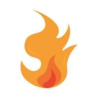 fuego llama ardiente resplandor caliente icono de diseño plano vector