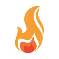 fuego llama ardiente resplandor caliente icono de diseño plano vector