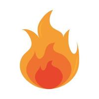 fuego llama ardiente resplandor caliente icono de diseño plano vector