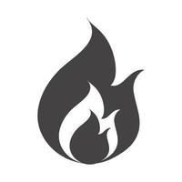 fire flame burning hot glow silhouette design icon vector