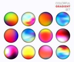 Colorful gradient set with the blurred circle background design Vector illustration