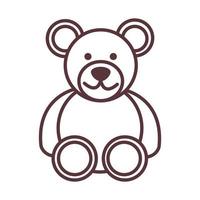 baby teddy bear toy object newborn template line design icon vector