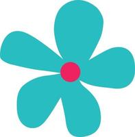 Turquoise flower. Vector illustration in the doodle style.
