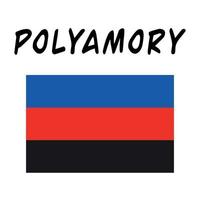 Polyamory flag isolated on a white background. Polyamory. Polyamorous. Vector illustration .