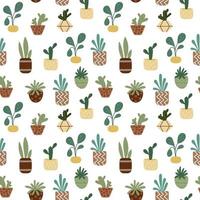 Home pots seamless pattern.  vector illustration