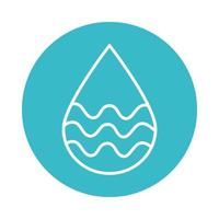 water drop with waves nature liquid blue block style icon vector