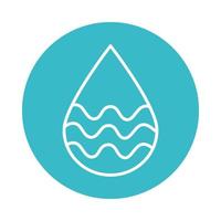 water drop with waves nature liquid blue block style icon vector