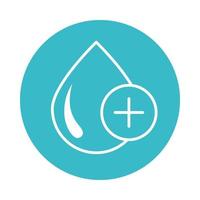 plus medical water drop nature liquid blue block style icon vector