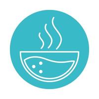 hot water in bowl nature liquid blue block style icon vector