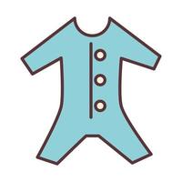 baby bodysuit clothes garments for infant kids line and fill icon vector