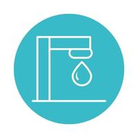 tap and water drop nature liquid blue block style icon vector