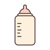 baby feeding bottle milk and care newborn template line and fill icon vector