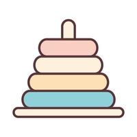 baby pyramid toy object newborn template line and fill design icon vector
