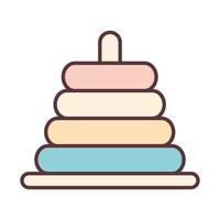 baby pyramid toy object newborn template line and fill design icon vector