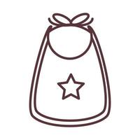 baby bib with star clothes garments for infant kids line style icon vector