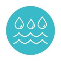 water drops flowing nature liquid blue block style icon vector
