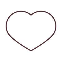 love heart romantic feeling line style icon vector