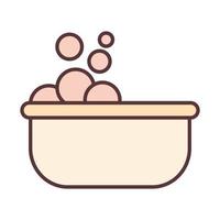 bubble wash tub bathroom line and fill icon vector