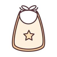 baby bib with star clothes garments for infant kids line and fill icon