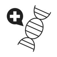 science molecule dna medicine healthcare medical and hospital pictogram silhouette style icon vector