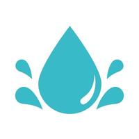 drops water fresh nature liquid blue silhouette style icon vector